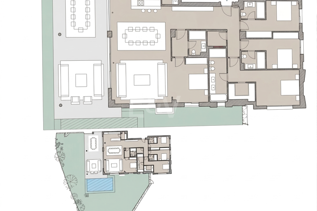 Elegante Gartenwohnung mit privatem Pool in exklusiver Resortanlage