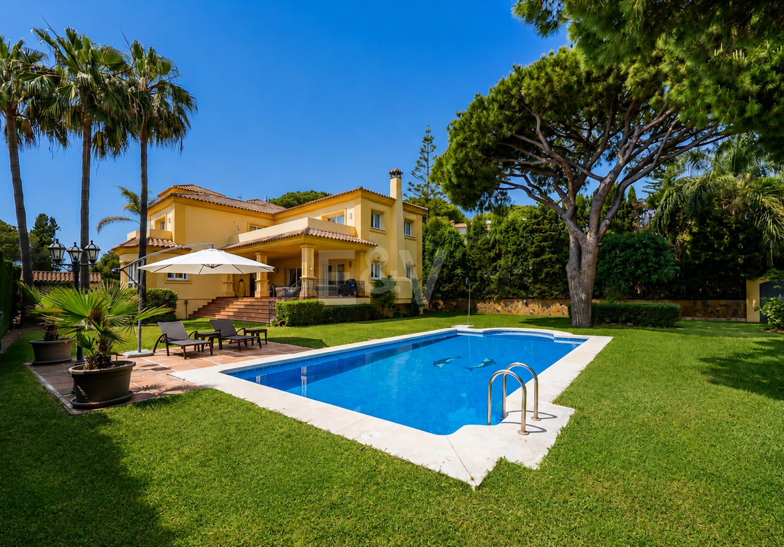 Elegante Villa mit Meerblick und fußläufig zum Strand