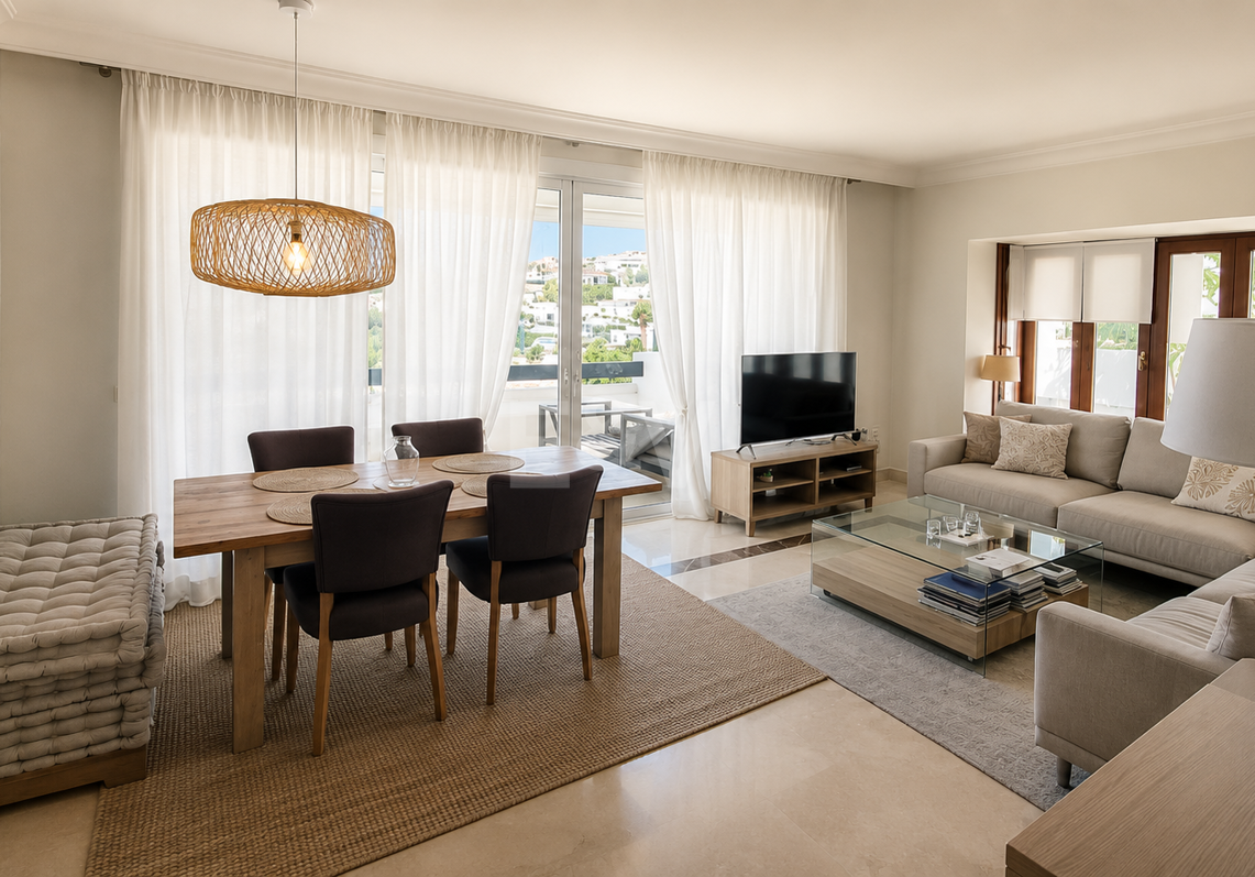 Elegant 3-Bedroom Apartment with Panoramic Sea Views in Lomas del Marqués, Benahavís | Long-Term Rental