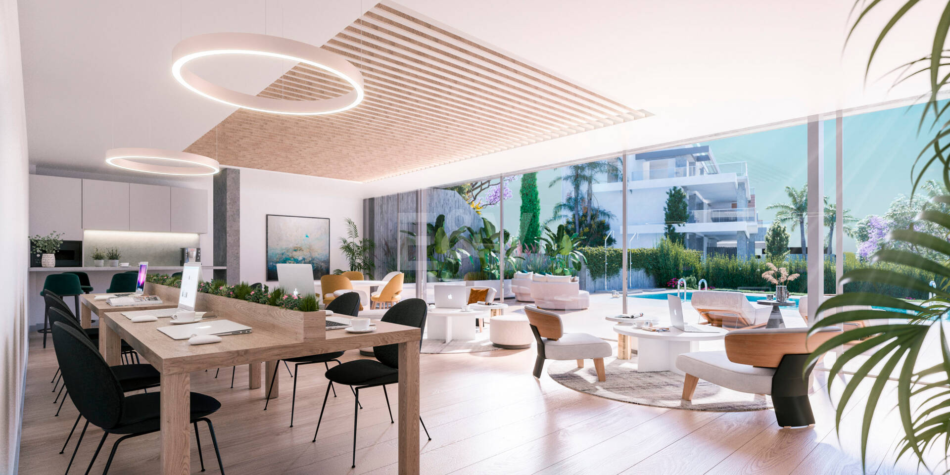 Moderno apartamento de estilo resort con vistas panorámicas al mar en Altos de Los Monteros