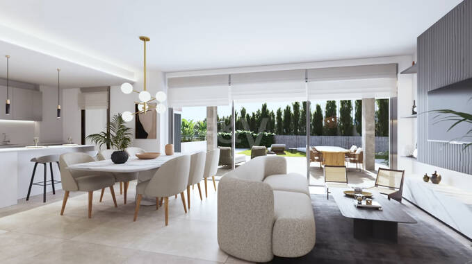 Moderno apartamento de estilo resort con vistas panorámicas al mar en Altos de Los Monteros