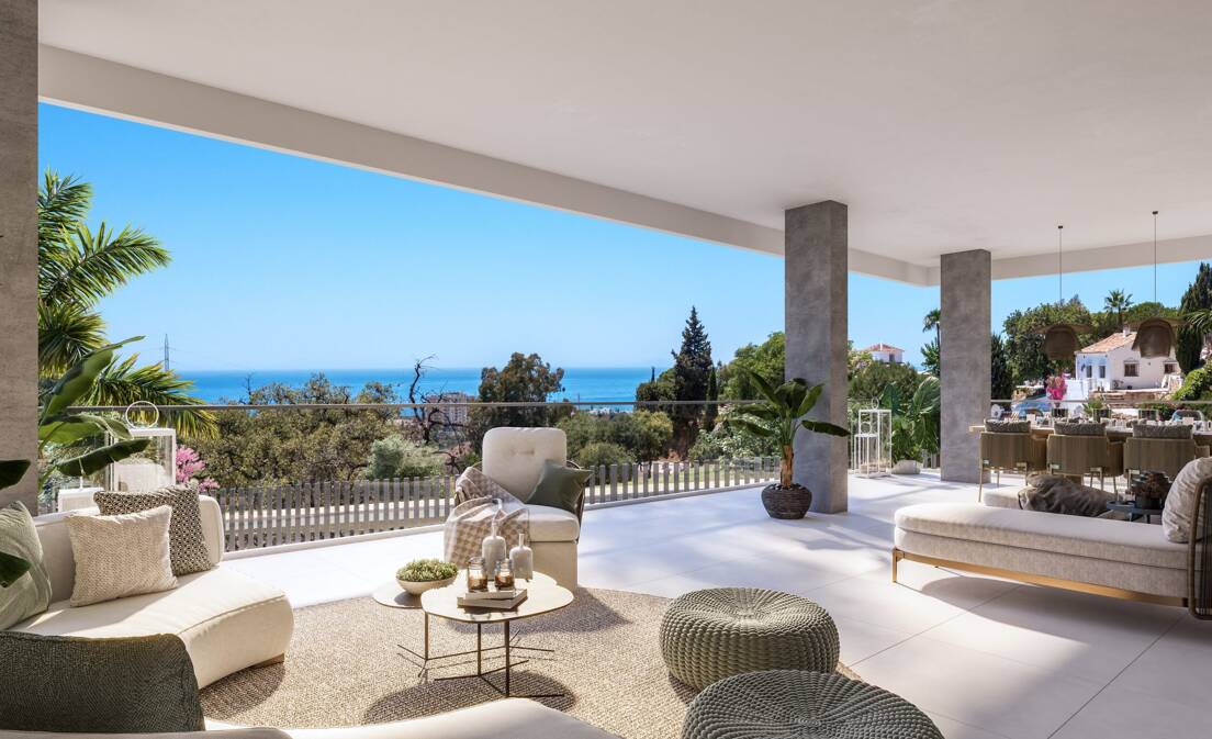 Modern Resort-Style Apartment with Panoramic Sea Views in Altos de Los Monteros