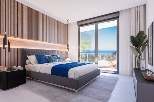 Moderno apartamento de estilo resort con vistas panorámicas al mar en Altos de Los Monteros