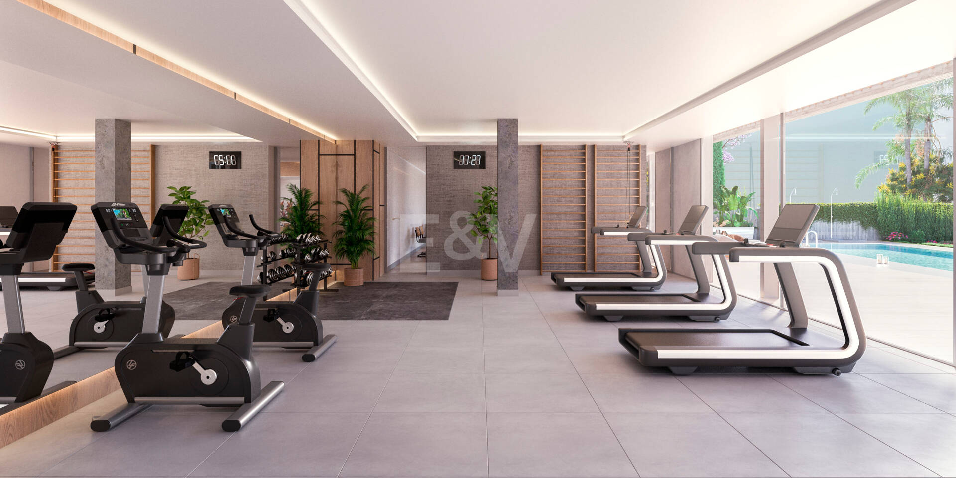 Moderno apartamento de estilo resort con vistas panorámicas al mar en Altos de Los Monteros
