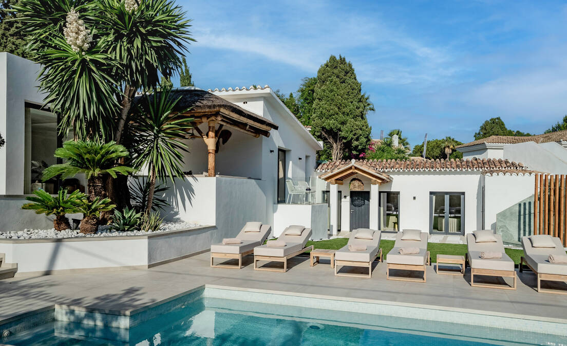 Komplett renovierte Villa mit 6 Schlafzimmern in Nagüeles, Goldene Meile Marbella, zur Langzeitmiete verfügbar