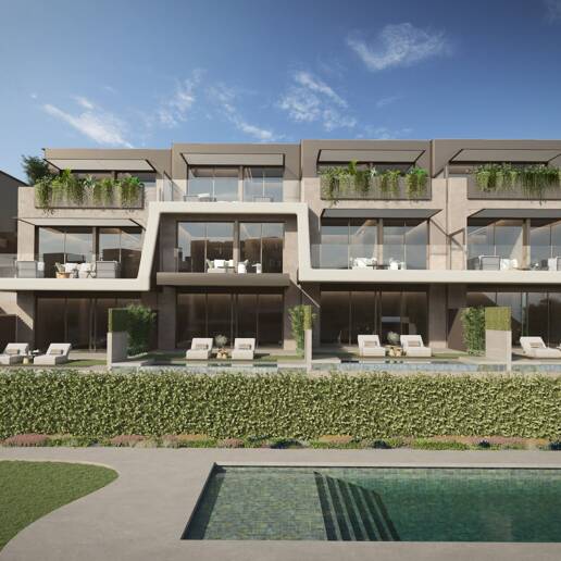 Casa adosada contemporánea con piscina privada y diseño moderno
