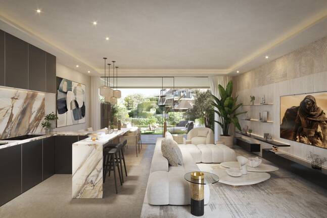 Casa adosada contemporánea con piscina privada y diseño moderno