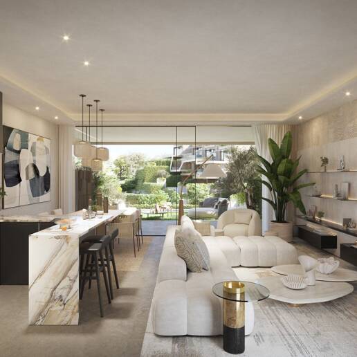 Casa adosada contemporánea con piscina privada y diseño moderno