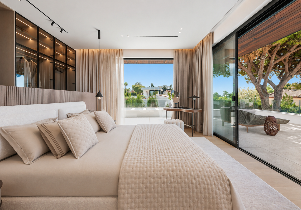 Stilvolle Villa mit Meerblick nahe dem Strand in erstklassiger Lage