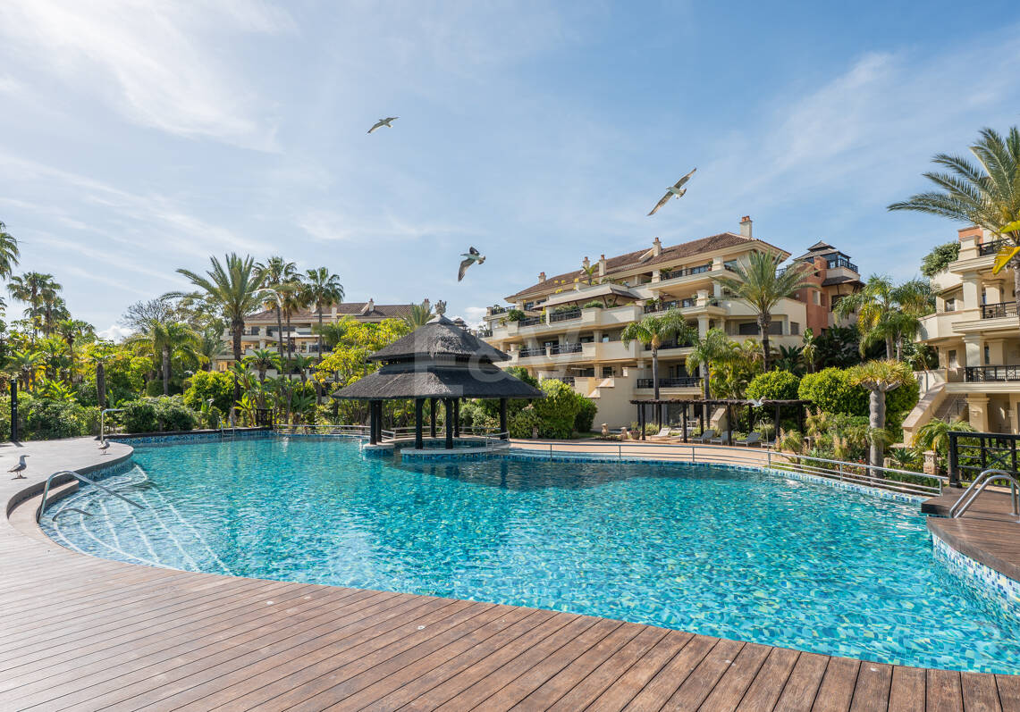 Luxus-Strandapartment in erster Reihe in Laguna de Banús mit Panoramablick aufs Meer