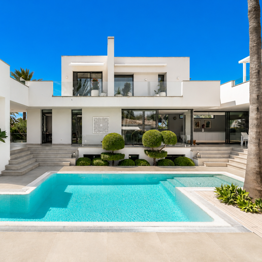 Villa am Strand mit Gästehaus und privatem Pool