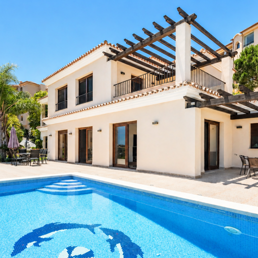 Helle Villa mit Blick auf Santa María Golf