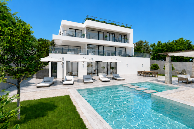 Villa de lujo en construcción con vistas al mar y junto a Santa María Golf Club