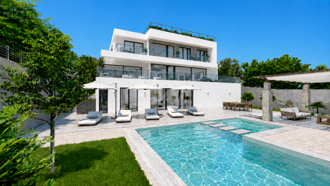 Luxury Villa under Construction with Sea Views, next to Santa Maria Golf Club