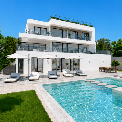 Villa de lujo en construcción con vistas al mar y junto a Santa María Golf Club