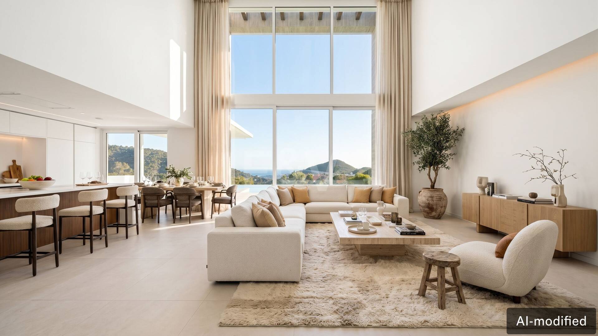Villa de lujo con salón de doble altura, vistas panorámicas al mar y servicios de resort en Palo Alto, Marbella