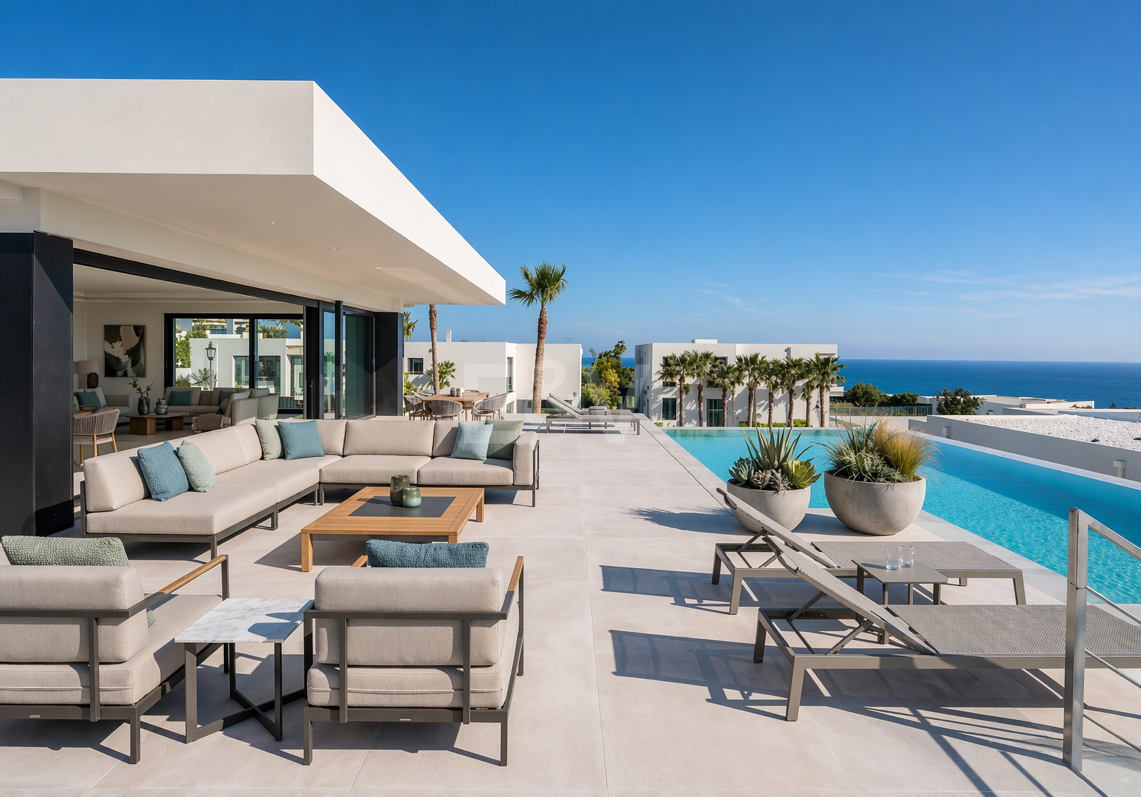 Villa en primera línea de golf con impresionantes vistas al mar