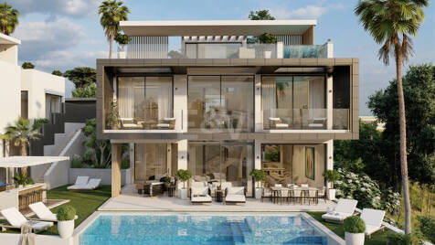 Excellent terrain de Villa avec vue panoramique sur la mer, le golf et la montagne et projet approuvé