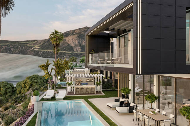 Excellent terrain de Villa avec vue panoramique sur la mer, le golf et la montagne et projet approuvé