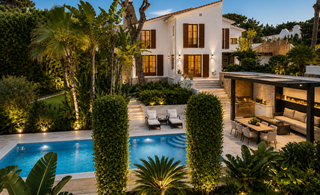 Traditionelles andalusisches Familienhaus mit Meerblick