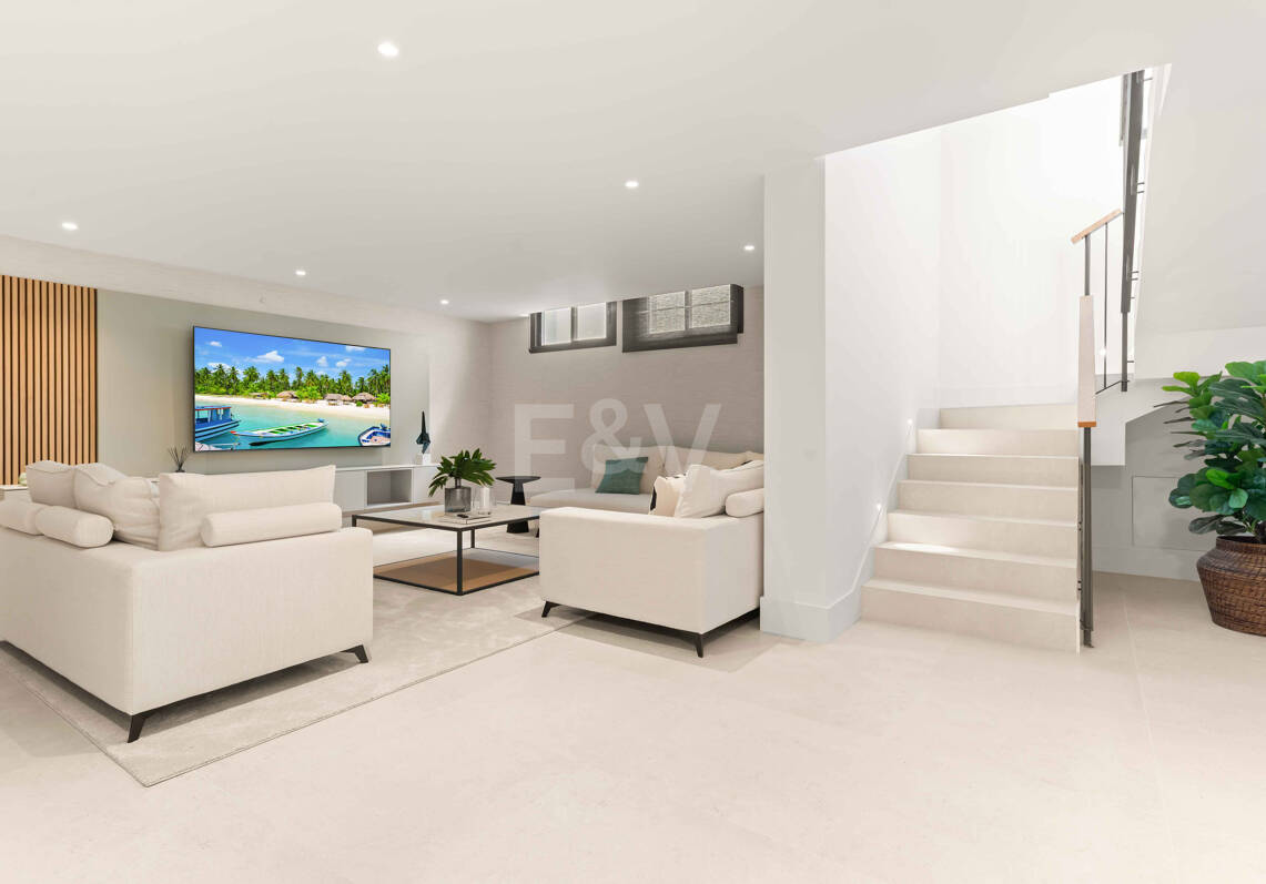 Impressionnant nouvelle villa avec retreat de toit et piscine privée près du centre-ville