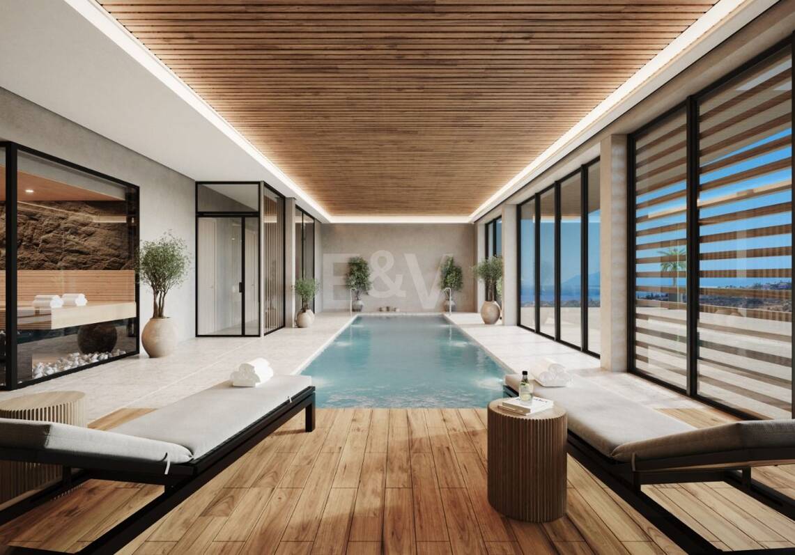 Podwyższone współczesne życie z widokiem na morze panoramiczne w Elviria Hills