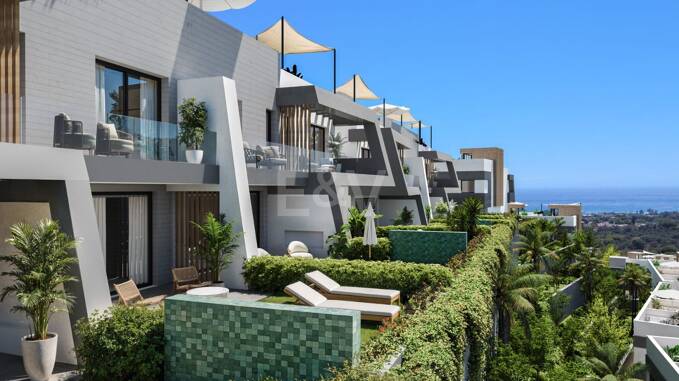 Gehobenes modernes Wohnen mit Panoramablick aufs Meer in Elviria Hills