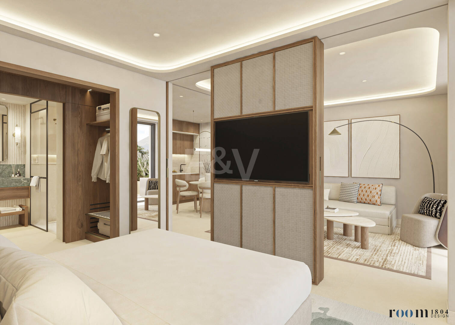 Exclusive One-Bedroom Aqua Apartment in Azurean with 5* Destination by Hyatt Management