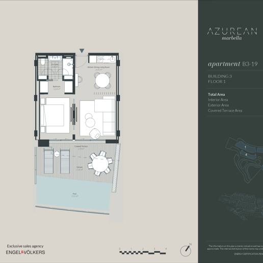 Exclusive One-Bedroom Aqua Apartment in Azurean with 5* Destination by Hyatt Management