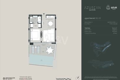 Exclusive One-Bedroom Aqua Apartment in Azurean with 5* Destination by Hyatt Management