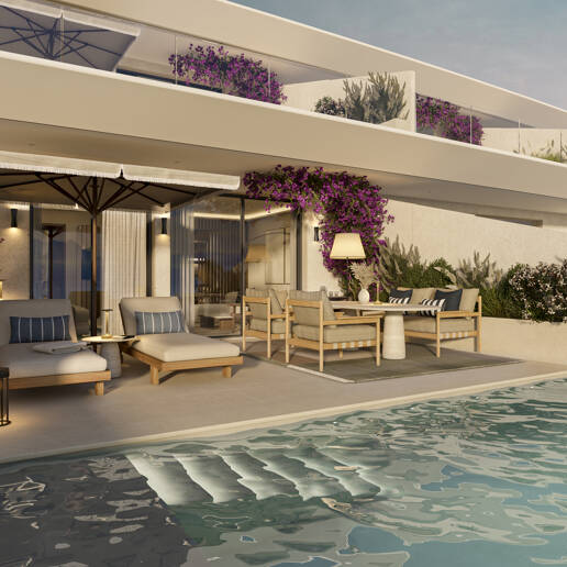 Exklusives Aqua-Apartment mit einem Schlafzimmer in Azurean mit 5* Destination by Hyatt Management