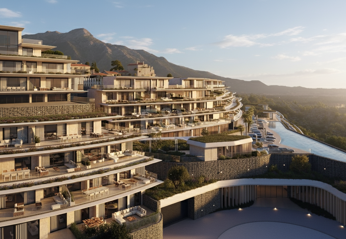 Exklusives Aqua-Apartment mit einem Schlafzimmer in Azurean mit 5* Destination by Hyatt Management