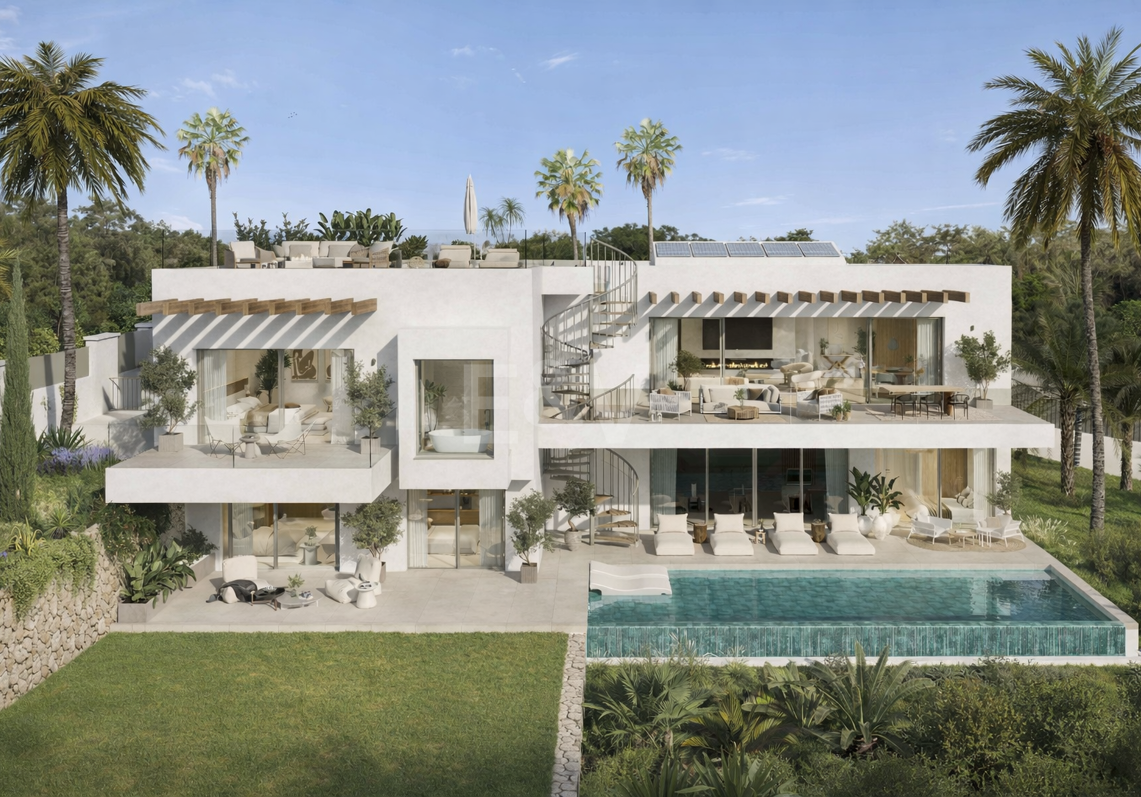Samtida Off-Plan Villa med privat pool och panorama Utsikt