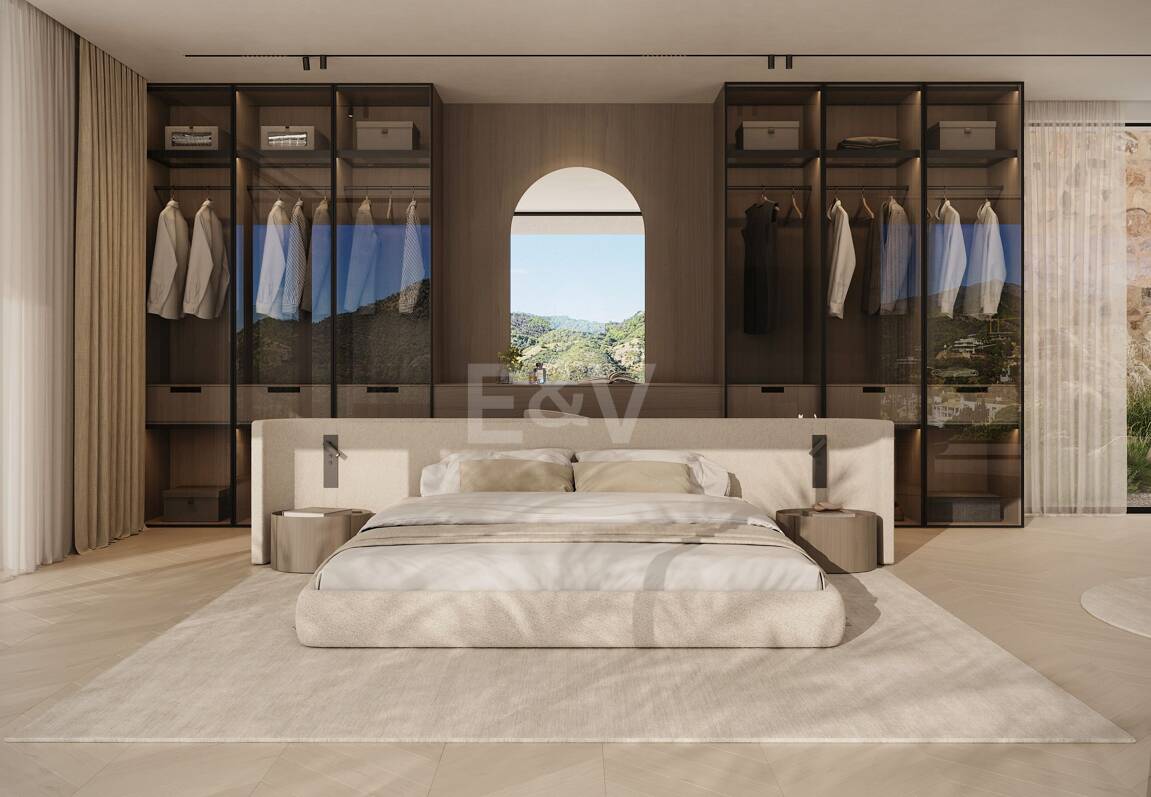 Luxusvilla mit Panoramablick auf Meer und Berge und privatem Spa