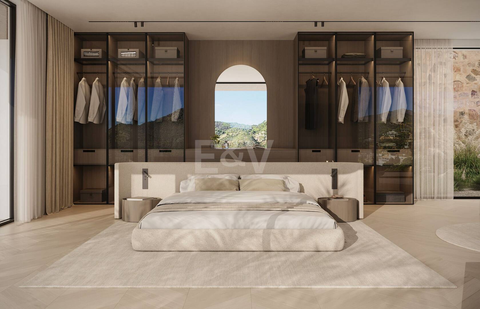 Luxusvilla mit Panoramablick auf Meer und Berge und privatem Spa