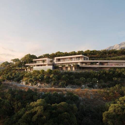 Luxusvilla mit Panoramablick auf Meer und Berge und privatem Spa