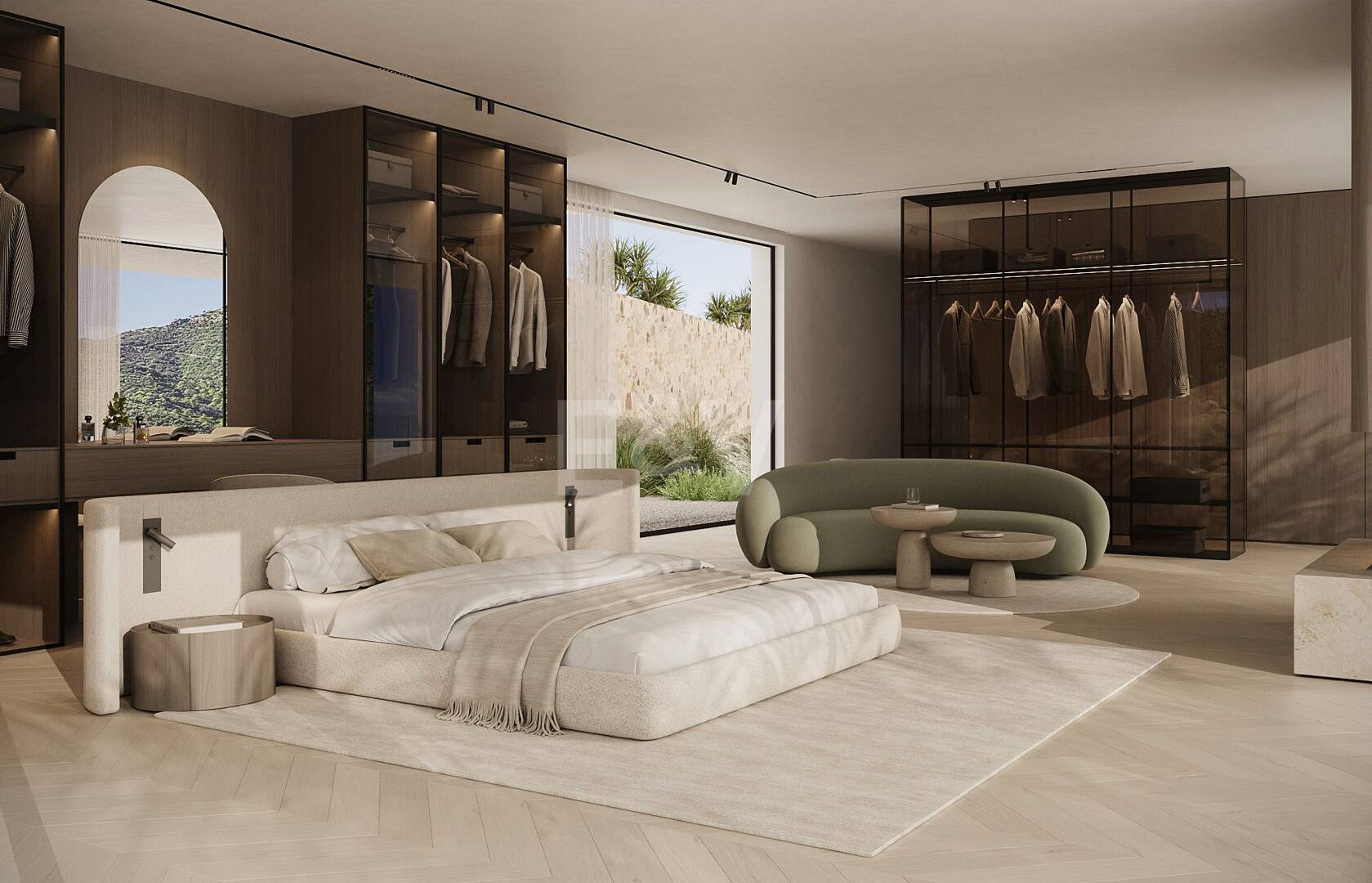 Luxusvilla mit Panoramablick auf Meer und Berge und privatem Spa