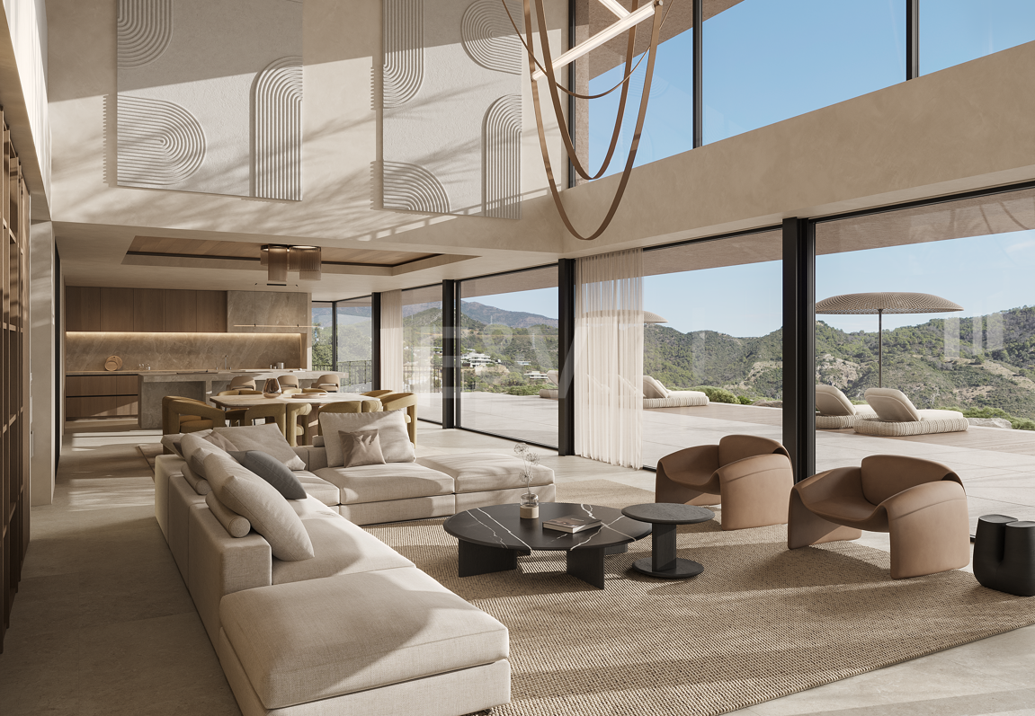 Luxusvilla mit Panoramablick auf Meer und Berge und privatem Spa