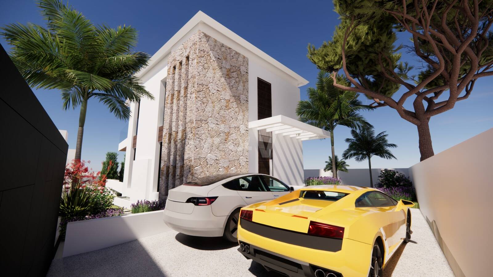 Modern Beachside Living: Contemporary Villa Steps from the Shore and Amenities in Las Chapas Playa