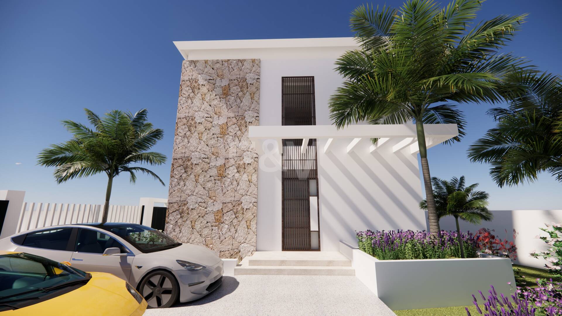 Modern Beachside Living: Contemporary Villa Steps from the Shore and Amenities in Las Chapas Playa