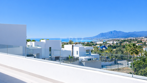 Luminosa villa contemporánea con vistas al atardecer cerca de la ciudad de Marbella