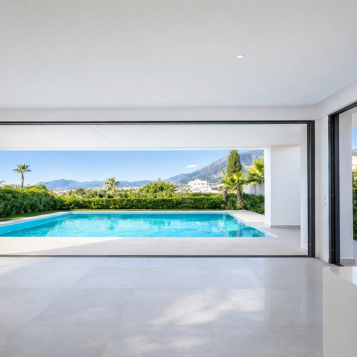 Luminosa villa contemporánea con vistas al atardecer cerca de la ciudad de Marbella