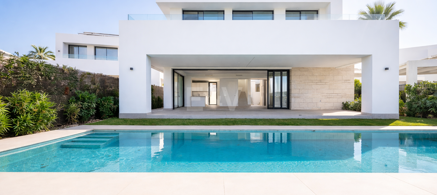 Luminosa villa contemporánea con vistas al atardecer cerca de la ciudad de Marbella