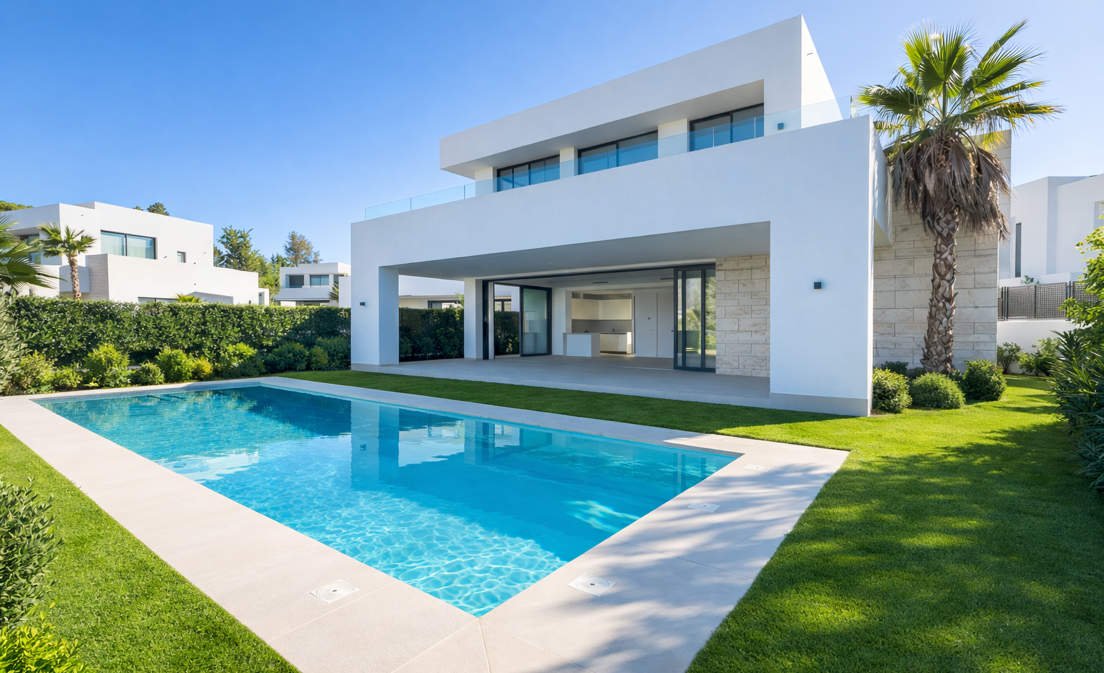 Bright Contemporary Villa with Sunset Views Close to Marbella Town