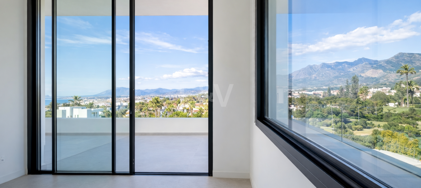 Luminosa villa contemporánea con vistas al atardecer cerca de la ciudad de Marbella