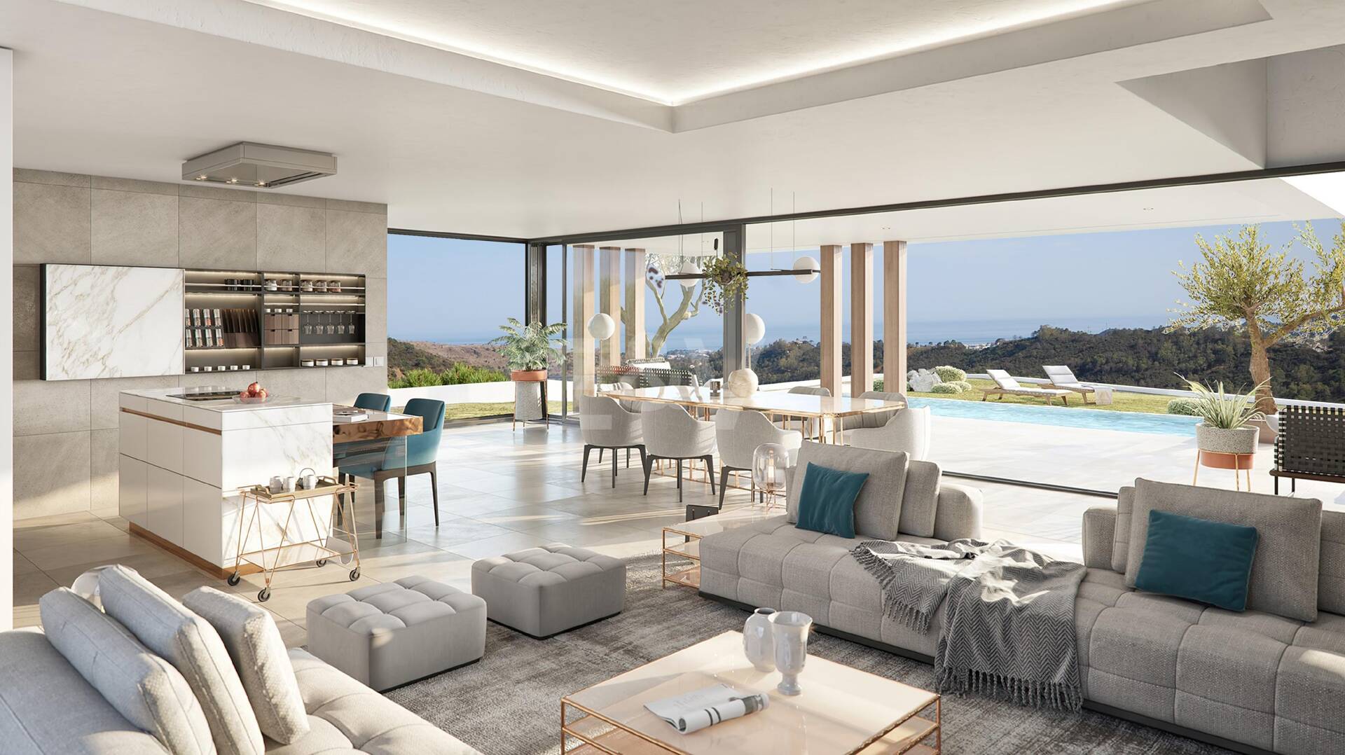 Stilvolle Villa in Hanglage auf Großzügigem Grundstück mit Panoramablick auf das Meer