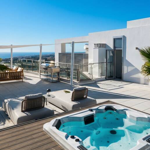 Elegantes zeitgenössisches Wohnen mit Meerblick in Meisho Hills, Sierra Blanca