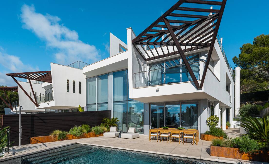 Elegantes zeitgenössisches Wohnen mit Meerblick in Meisho Hills, Sierra Blanca