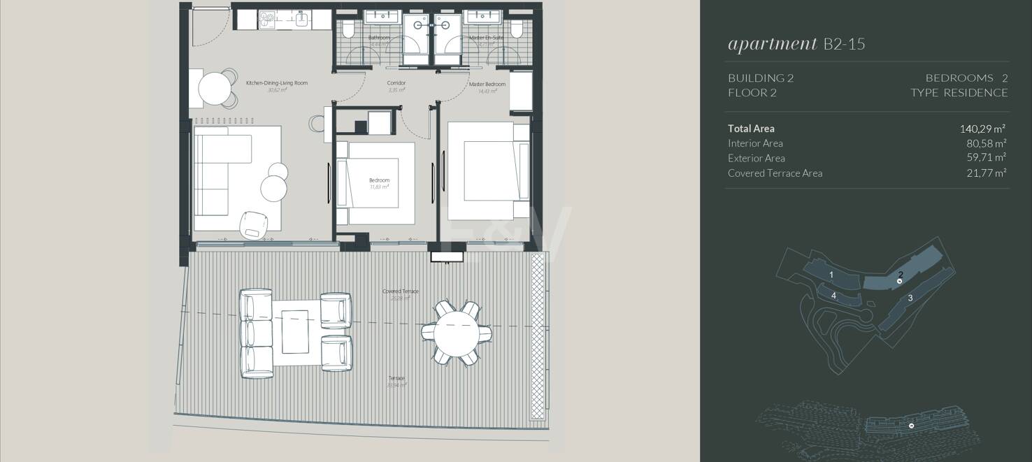 Luxuriöses Apartment mit zwei Schlafzimmern – Raum, Komfort und modernes Wohnen in einem Fünf-Sterne-Resort