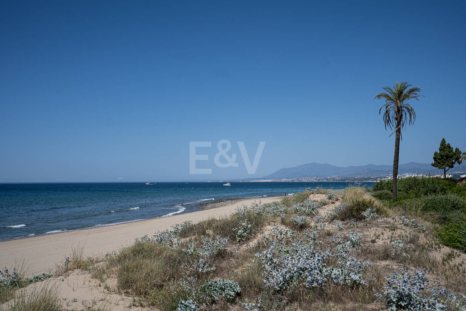 Lägenhet vid havet med trädgård i Palm Beach, Los Monteros
